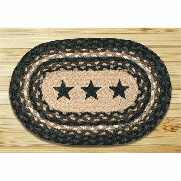 Capitol Earth Rugs Black Stars Printed Oval Swatch 81-313BS